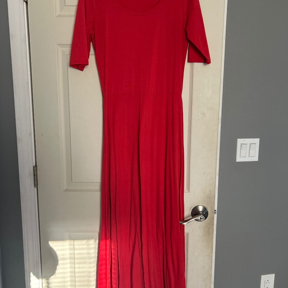 Red maxi dress